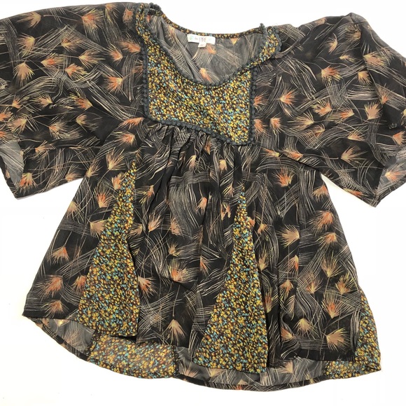 🚨 5/$25 SALE 🚨 Love Fire 🔥 Size XS Boho‎ Hippie Sheer Top - Picture 1 of 8